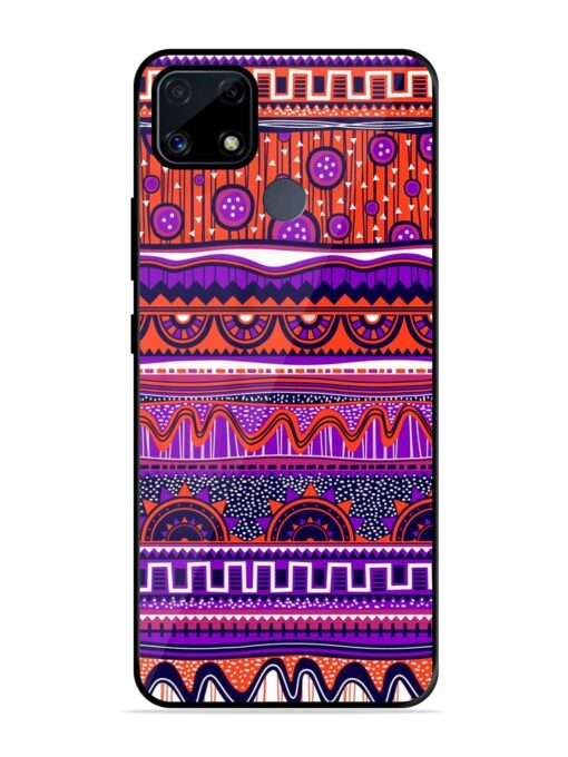 Ethnic Seamless Pattern Glossy Metal TPU Phone Cover for Realme C25S Zapvi