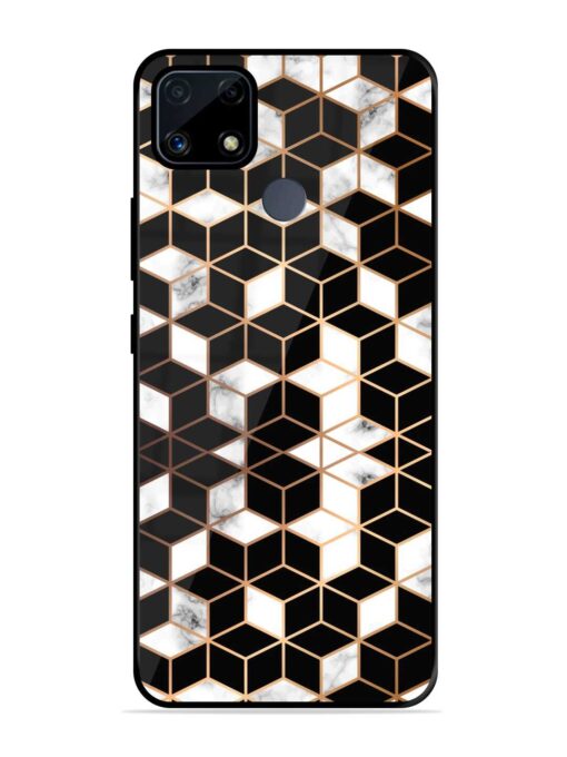 Vector Marble Texture Glossy Metal Phone Cover for Realme C25S Zapvi