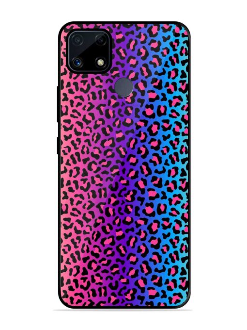 Colorful Leopard Seamless Glossy Metal Phone Cover for Realme C25S Zapvi