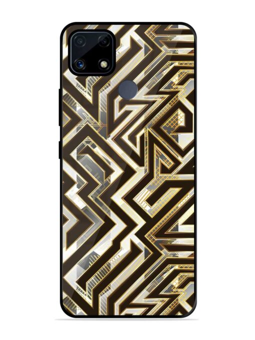 Technology Geometric Seamless Glossy Metal Phone Cover for Realme C25S Zapvi