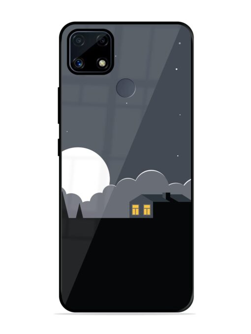 Full Moon Vector Art Glossy Metal Phone Cover for Realme C25S Zapvi