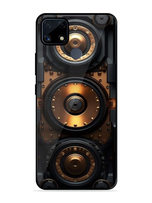 Sound Box Glossy Metal Phone Cover for Realme C25S Zapvi