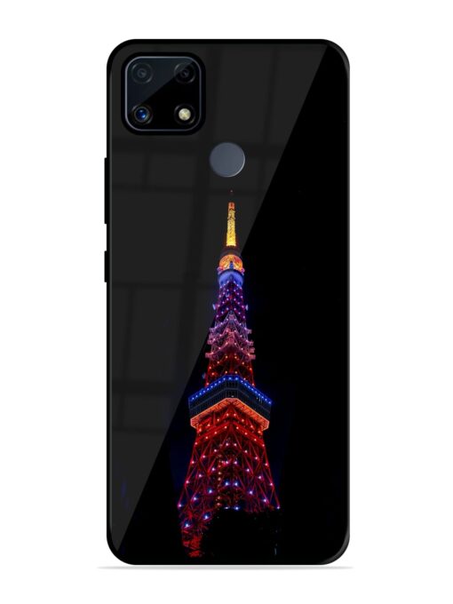 Eiffel Tower Night View Glossy Metal Phone Cover for Realme C25S Zapvi