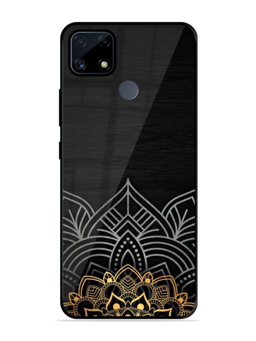 Decorative Golden Pattern Glossy Metal Phone Cover for Realme C25S Zapvi