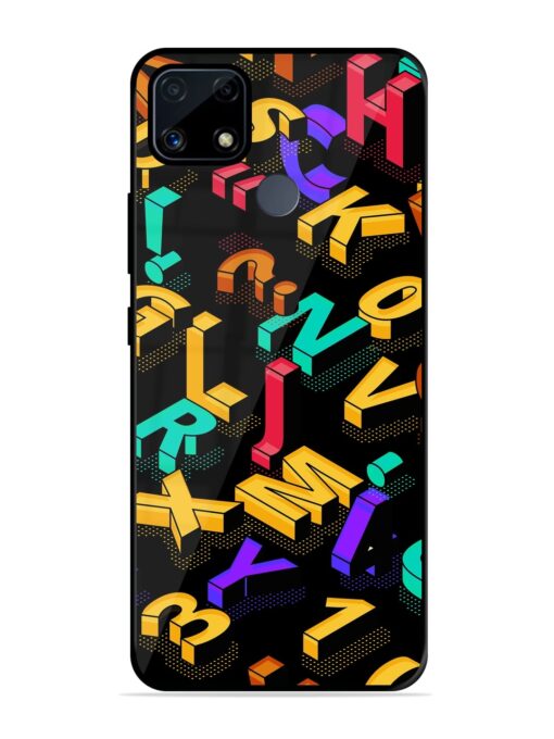 Seamless Pattern With Letters Glossy Metal Phone Cover for Realme C25S Zapvi