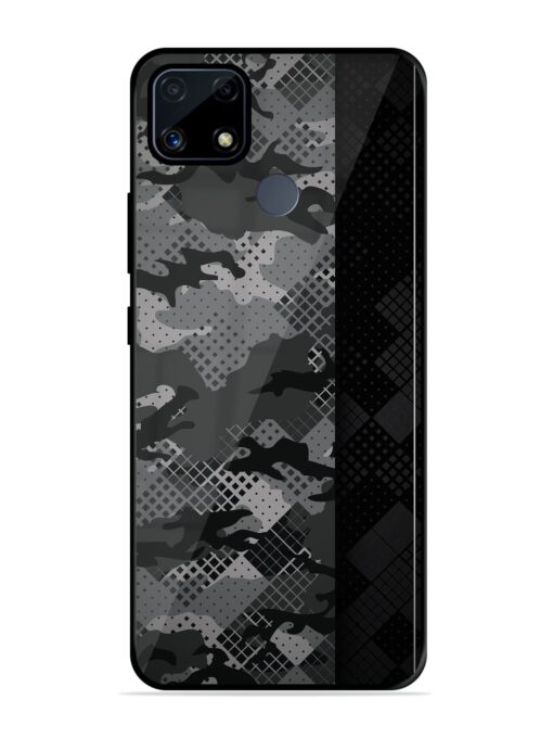 Dark Camouflage Glossy Metal Phone Cover for Realme C25S Zapvi