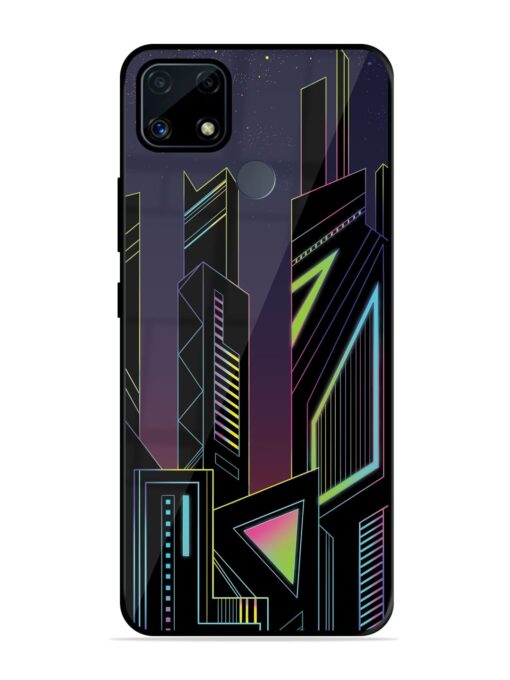 Neon Dreamscape Glossy Metal Phone Cover for Realme C25S Zapvi