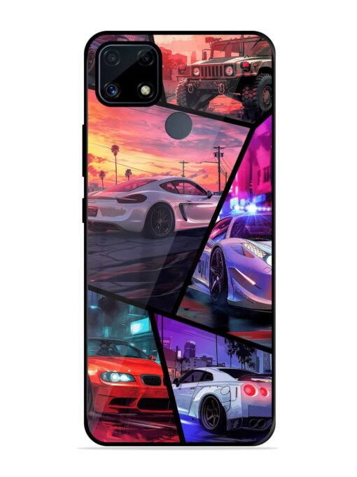 Ride In Pixels Glossy Metal Phone Cover for Realme C25S Zapvi