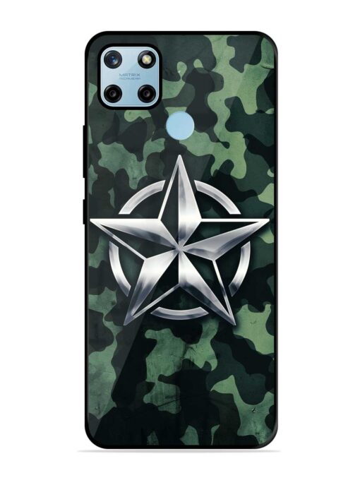 Indian Army Star Design Glossy Metal Phone Cover for Realme C25Y Zapvi