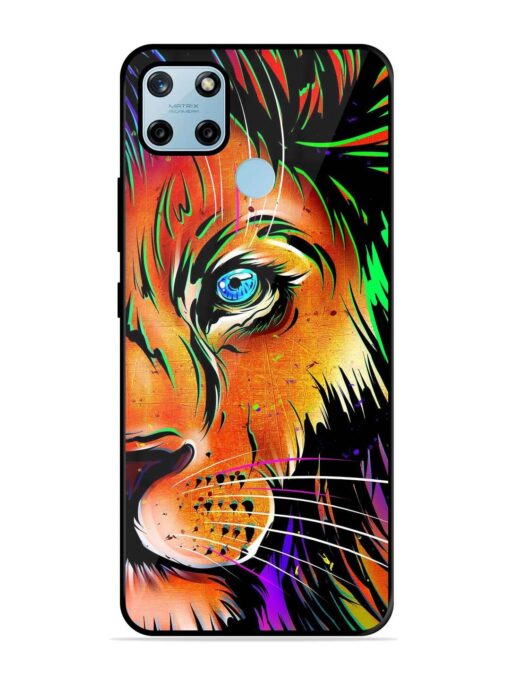 Colorful Lion Design Glossy Metal TPU Phone Cover for Realme C25Y Zapvi