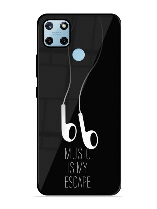 Music Is My Escape Glossy Metal Phone Cover for Realme C25Y Zapvi