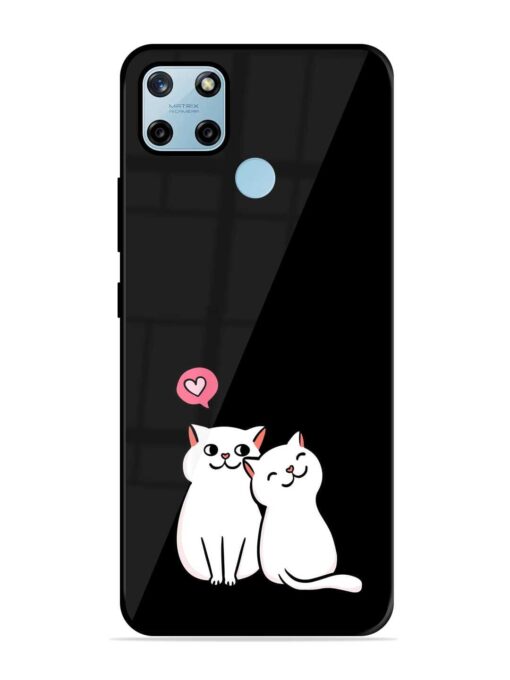 Cat Love Glossy Metal Phone Cover for Realme C25Y Zapvi