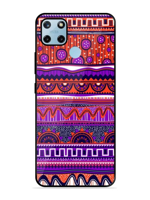 Ethnic Seamless Pattern Glossy Metal TPU Phone Cover for Realme C25Y Zapvi