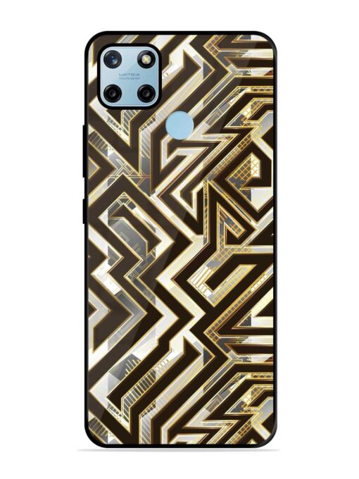 Technology Geometric Seamless Glossy Metal Phone Cover for Realme C25Y Zapvi