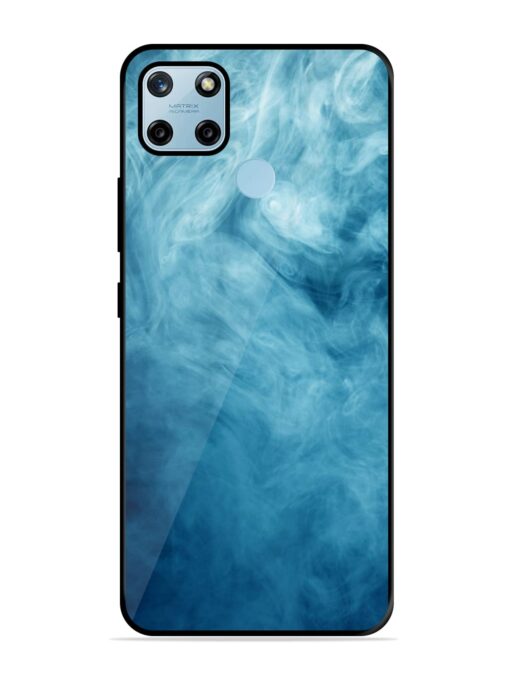 Blue Smoke Art Glossy Metal Phone Cover for Realme C25Y Zapvi