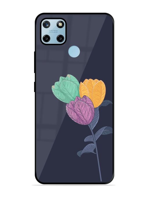 Flower Vector Glossy Metal Phone Cover for Realme C25Y Zapvi