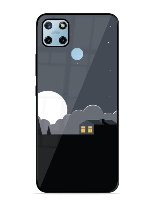 Full Moon Vector Art Glossy Metal Phone Cover for Realme C25Y Zapvi