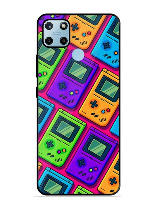 Game Seamless Pattern Glossy Metal Phone Cover for Realme C25Y Zapvi