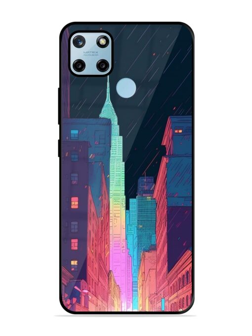 Minimal City Art Glossy Metal Phone Cover for Realme C25Y Zapvi