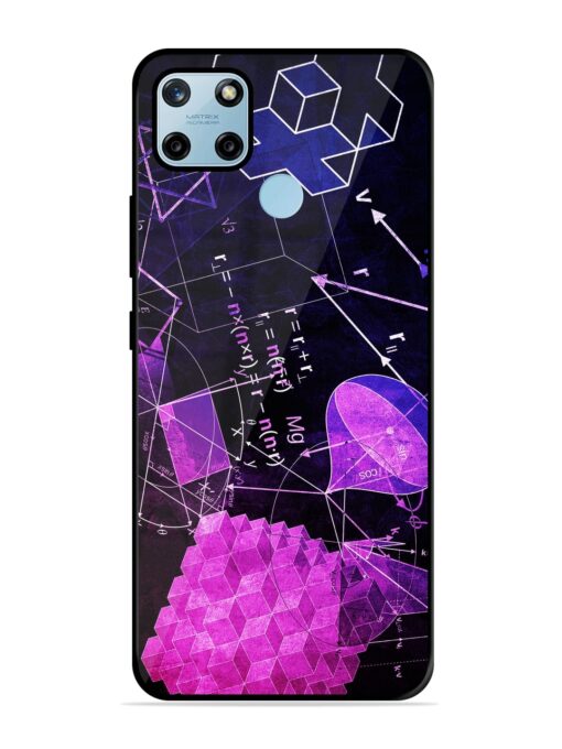 Math Physics Formula Art Glossy Metal Phone Cover for Realme C25Y Zapvi