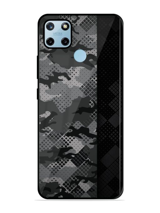 Dark Camouflage Glossy Metal Phone Cover for Realme C25Y Zapvi