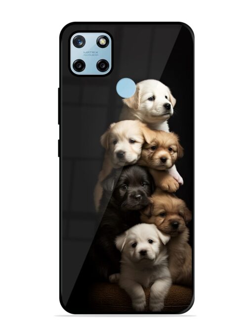 Cute Baby Dogs Glossy Metal Phone Cover for Realme C25Y Zapvi