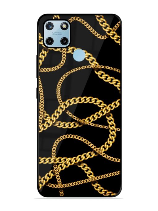 Decorative Golde Chain Glossy Metal Phone Cover for Realme C25Y Zapvi