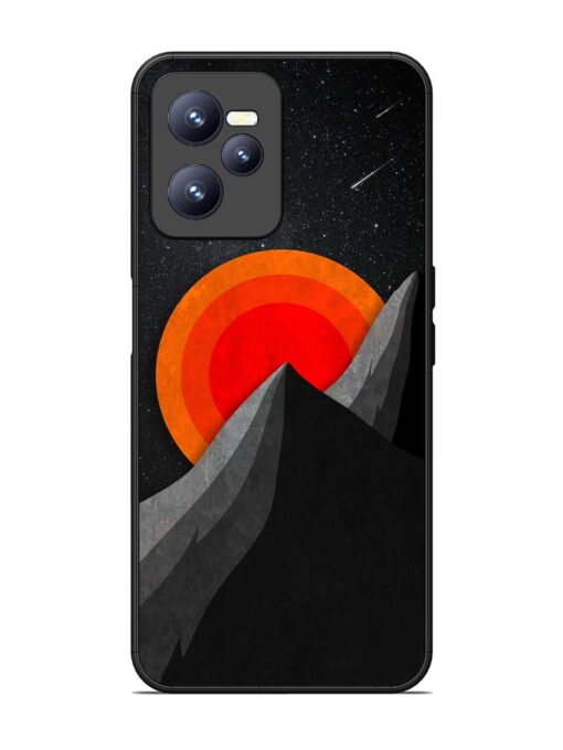 Black Mountain Glossy Metal Phone Cover for Realme C35 Zapvi