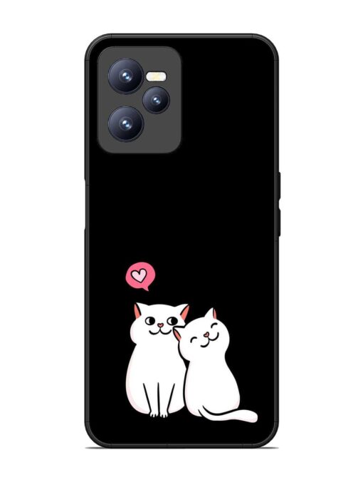 Cat Love Glossy Metal Phone Cover for Realme C35 Zapvi