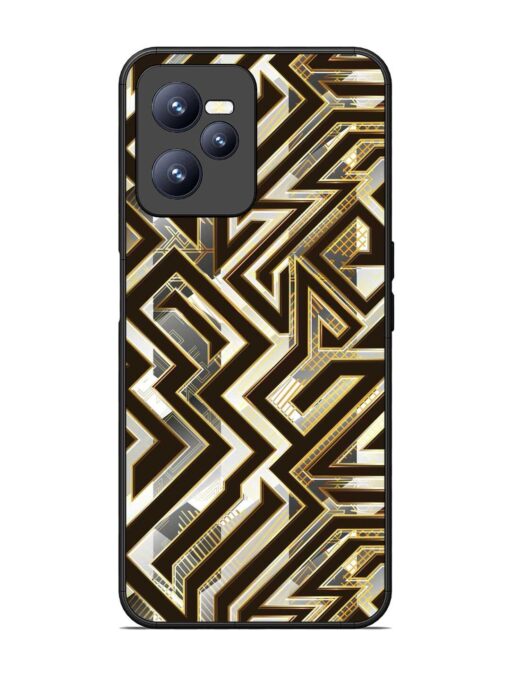 Technology Geometric Seamless Glossy Metal Phone Cover for Realme C35 Zapvi