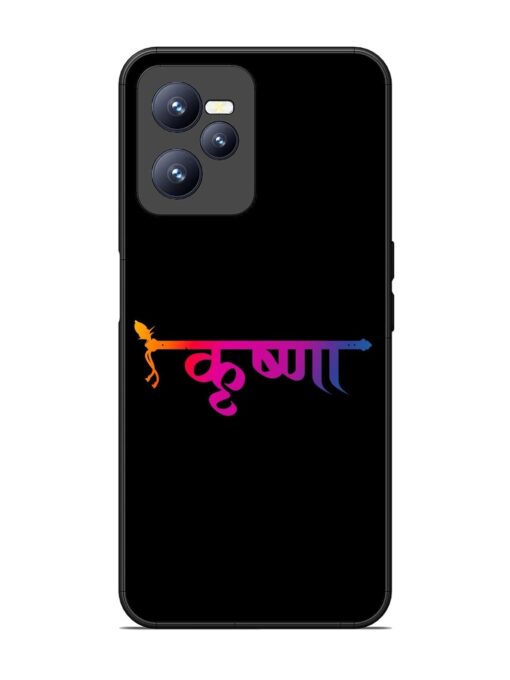 Krishna Typo Glossy Metal Phone Cover for Realme C35 Zapvi