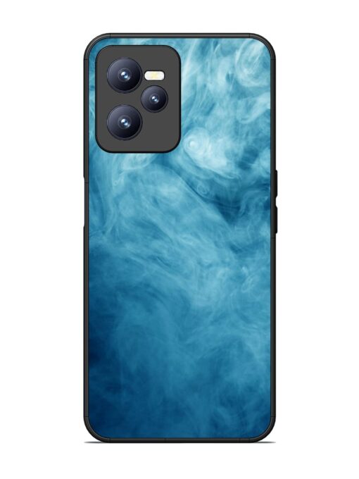 Blue Smoke Art Glossy Metal Phone Cover for Realme C35 Zapvi