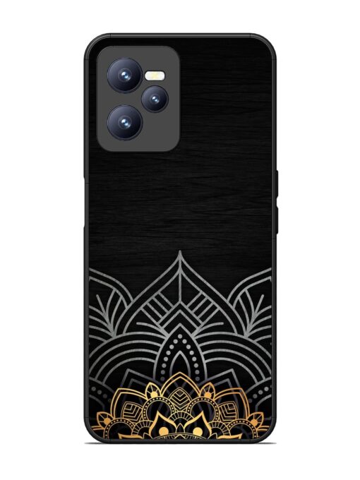 Decorative Golden Pattern Glossy Metal Phone Cover for Realme C35 Zapvi