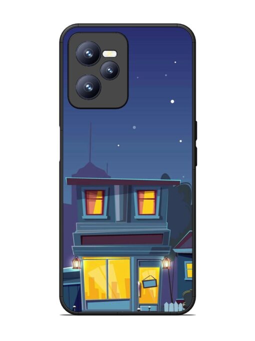 Vector Night House Glossy Metal Phone Cover for Realme C35 Zapvi