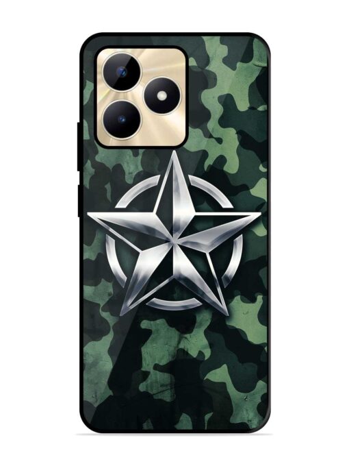 Indian Army Star Design Glossy Metal Phone Cover for Realme C51 Zapvi