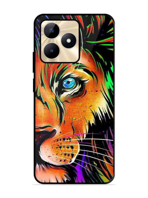 Colorful Lion Design Glossy Metal TPU Phone Cover for Realme C51 Zapvi