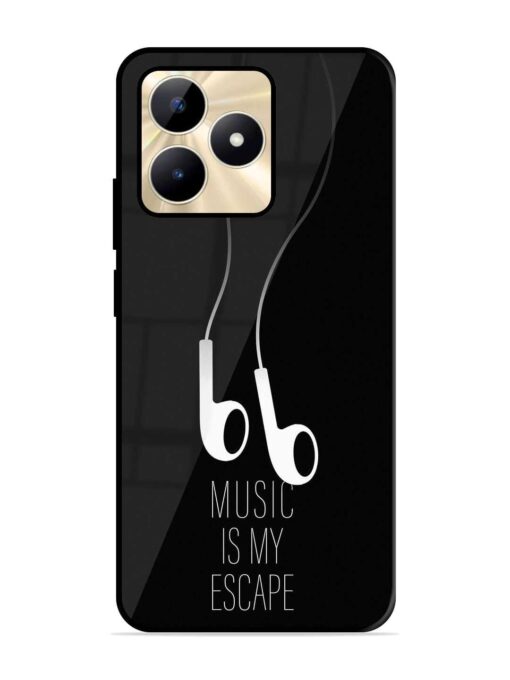 Music Is My Escape Glossy Metal Phone Cover for Realme C51 Zapvi