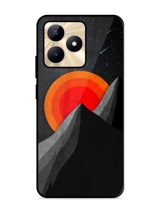 Black Mountain Glossy Metal Phone Cover for Realme C51 Zapvi