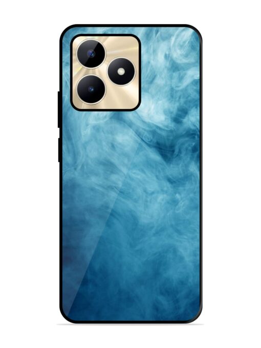 Blue Smoke Art Glossy Metal Phone Cover for Realme C51 Zapvi