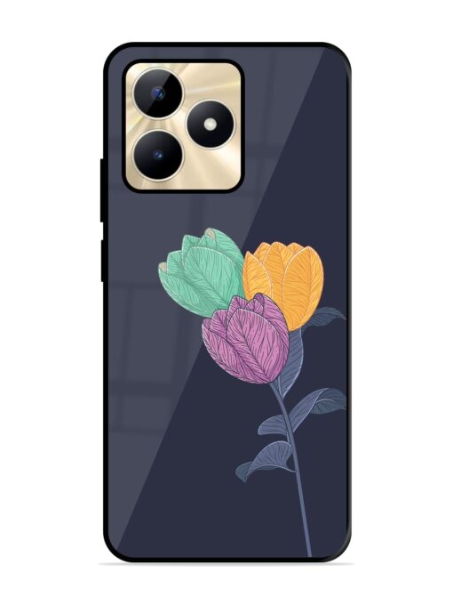 Flower Vector Glossy Metal Phone Cover for Realme C51 Zapvi