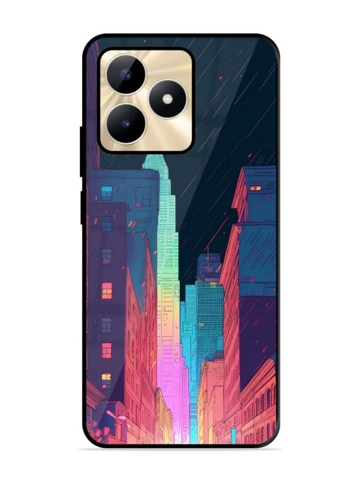 Minimal City Art Glossy Metal Phone Cover for Realme C51 Zapvi