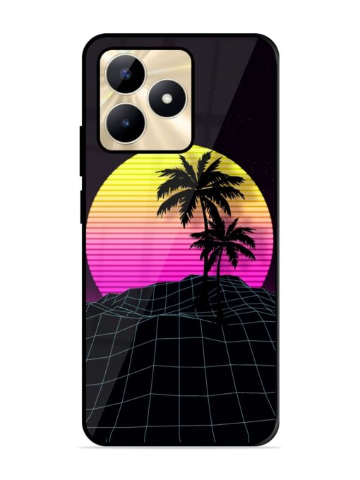 Coconut Vector Glossy Metal Phone Cover for Realme C51 Zapvi