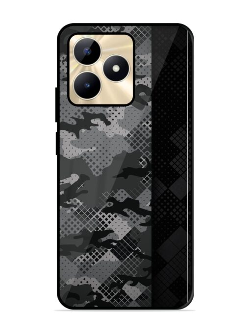 Dark Camouflage Glossy Metal Phone Cover for Realme C51 Zapvi