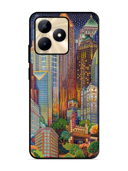 Cityscapes Art Glossy Metal Phone Cover for Realme C51 Zapvi