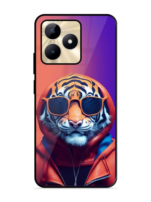 Tiger Animation Glossy Metal Phone Cover for Realme C51 Zapvi