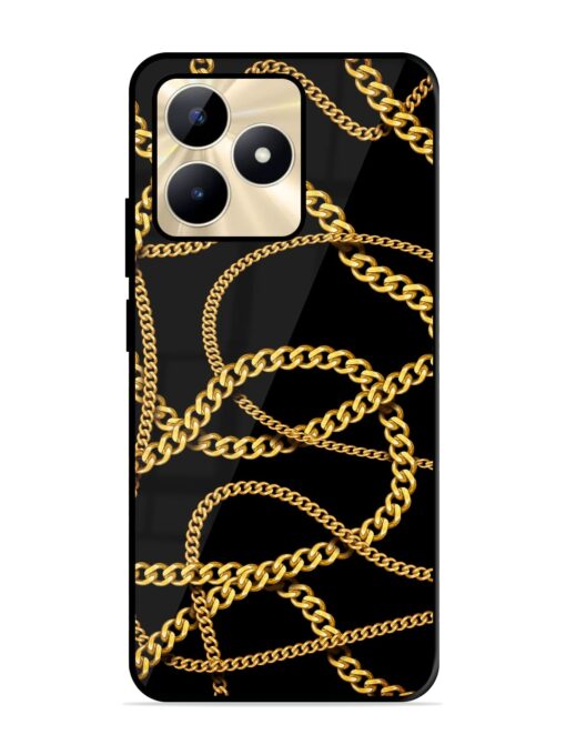 Decorative Golde Chain Glossy Metal Phone Cover for Realme C51 Zapvi