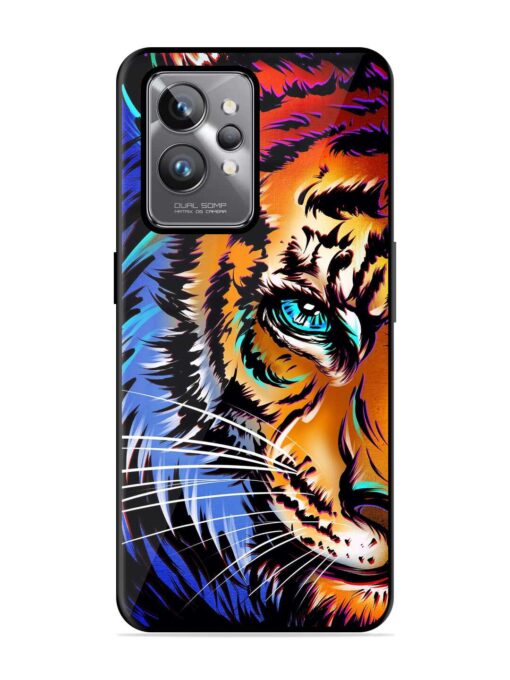 Colorful Lion Art Glossy Metal Phone Cover for Realme Gt 2 Pro Zapvi