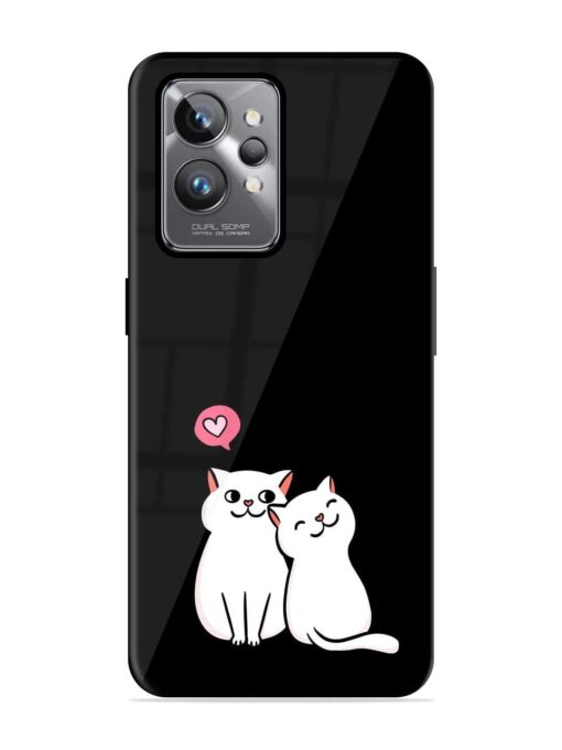 Cat Love Glossy Metal Phone Cover for Realme Gt 2 Pro Zapvi