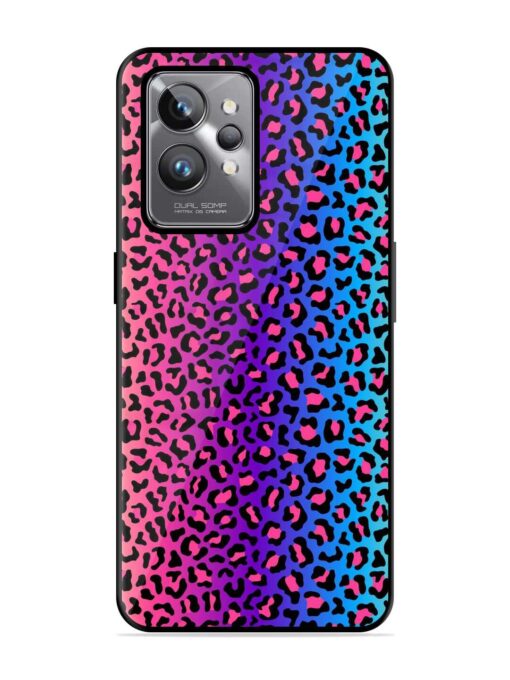 Colorful Leopard Seamless Glossy Metal Phone Cover for Realme Gt 2 Pro Zapvi