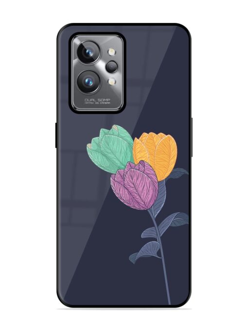 Flower Vector Glossy Metal Phone Cover for Realme Gt 2 Pro Zapvi